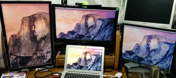 MacBookAir+USBディスプレイ出力で4画面 MacBookAir+USBディスプレイ出力で4画面