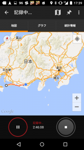 帰りはGPSが使えてMy Trackで記録。。。