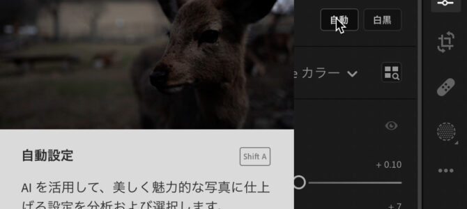 Lightroomの自動設定を一括適用する(Mac) Lightroomの自動設定を一括適用する(Mac)